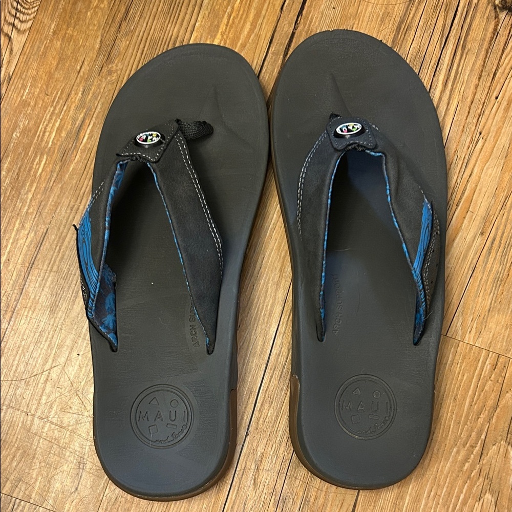 Maui Black and Blue Flip Flops